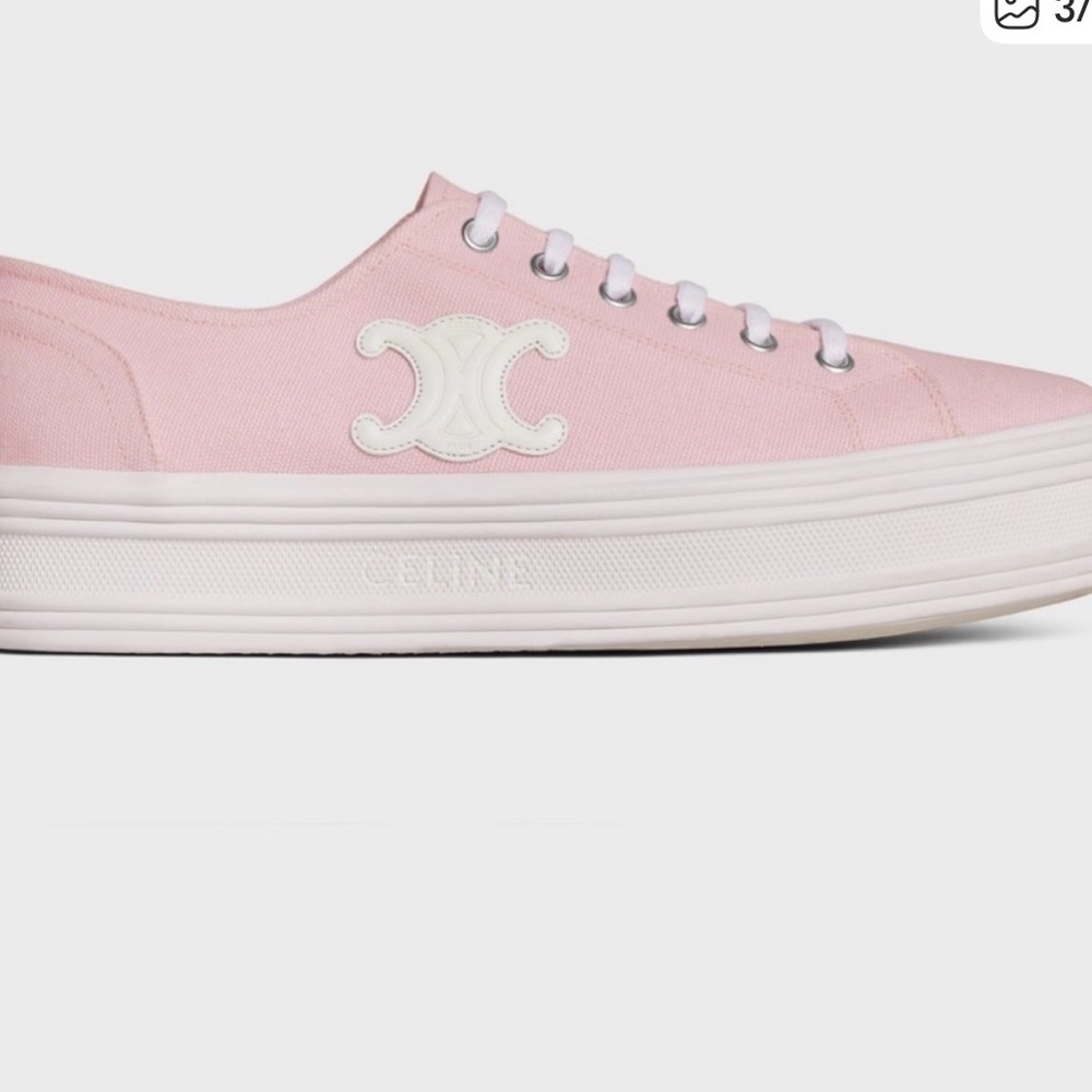 Celine Women's Light Pink Canvas Sneakers